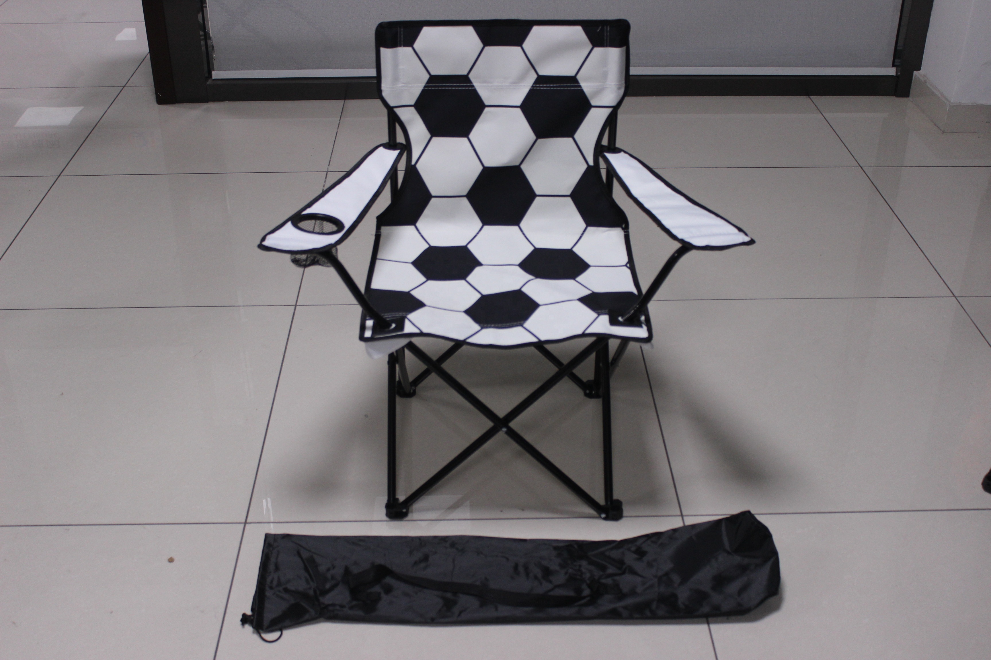 High Quality Personalized Football Printed Folding Beach Chair Modern Design Fabric Football Chair for Adults for Outdoor Use