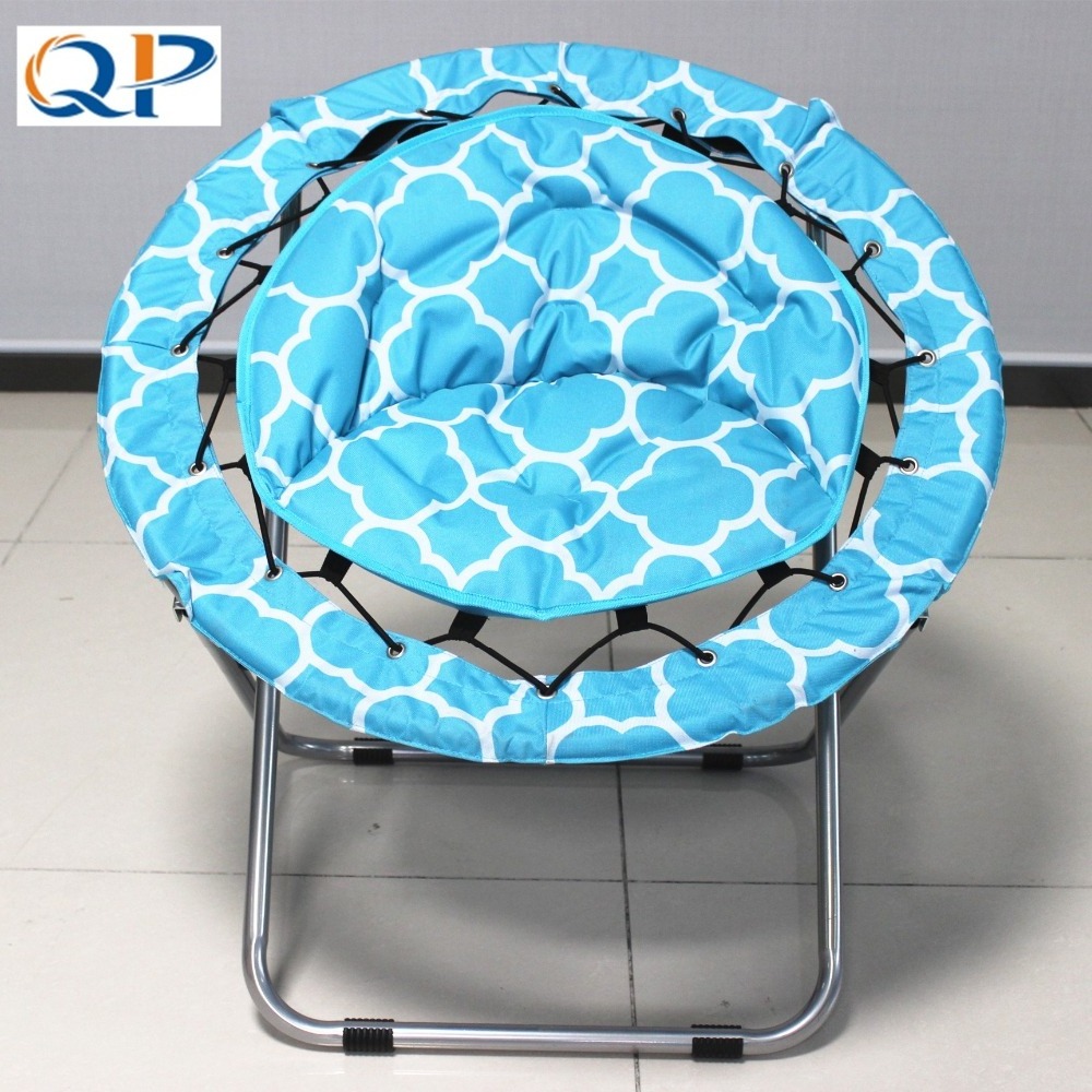 Good Feedback Round Outdoor Moon Chairs Wholesale Metal Furniture Garden Folding Child Bungee Game Chair