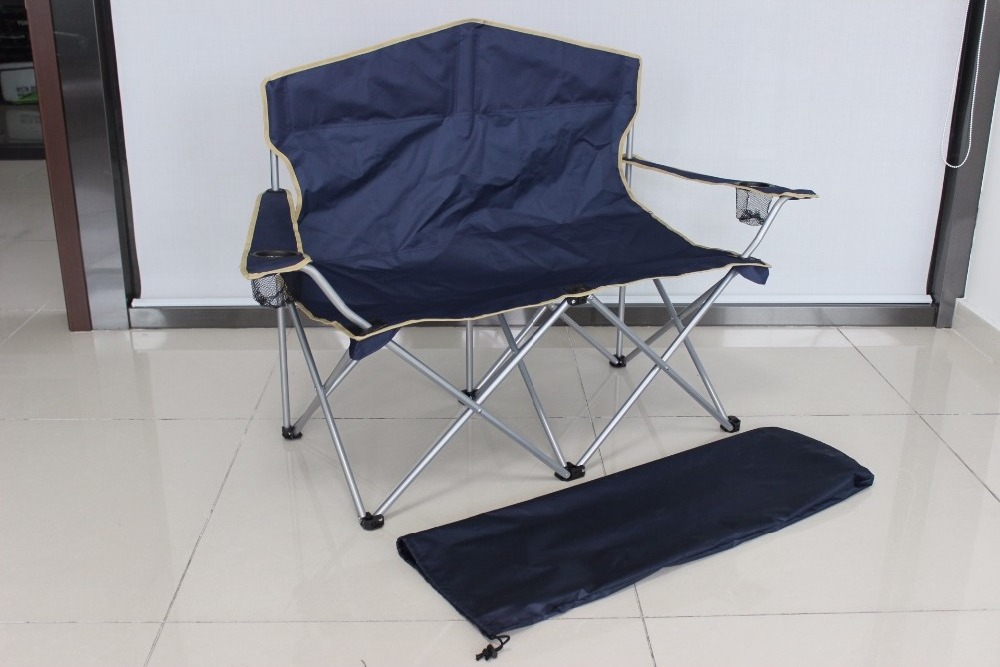 Low Price Two Seat Folding Beach Chair Portable Camping Love Chair