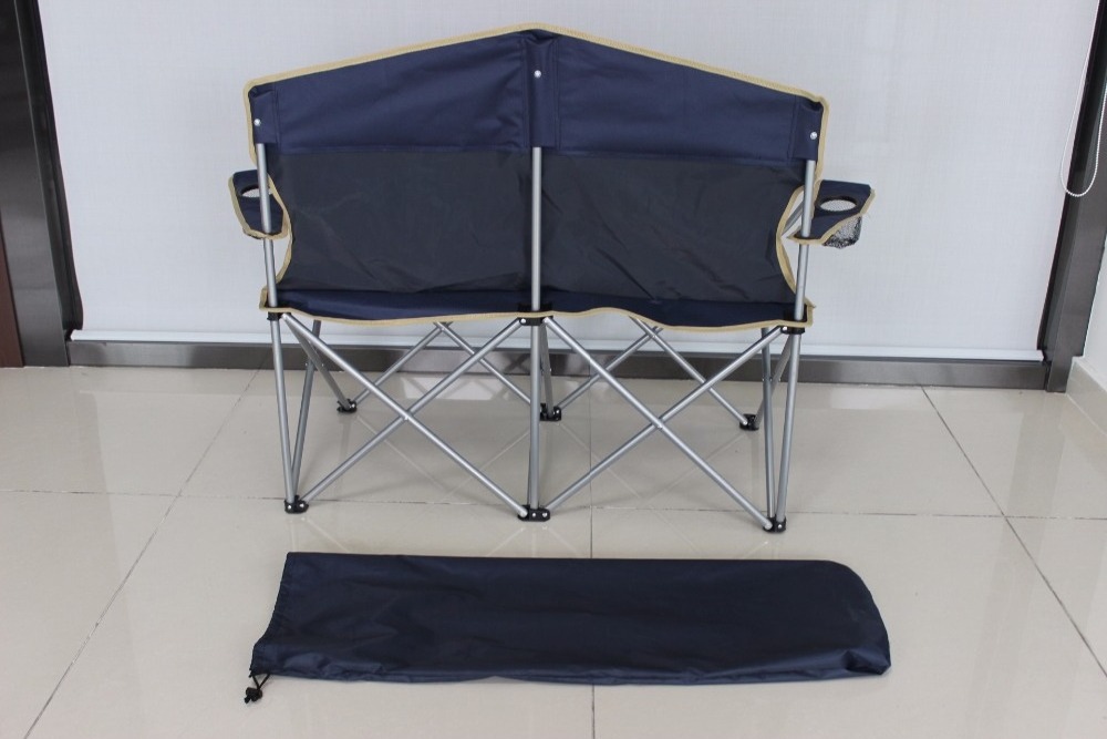 Low Price Two Seat Folding Beach Chair Portable Camping Love Chair