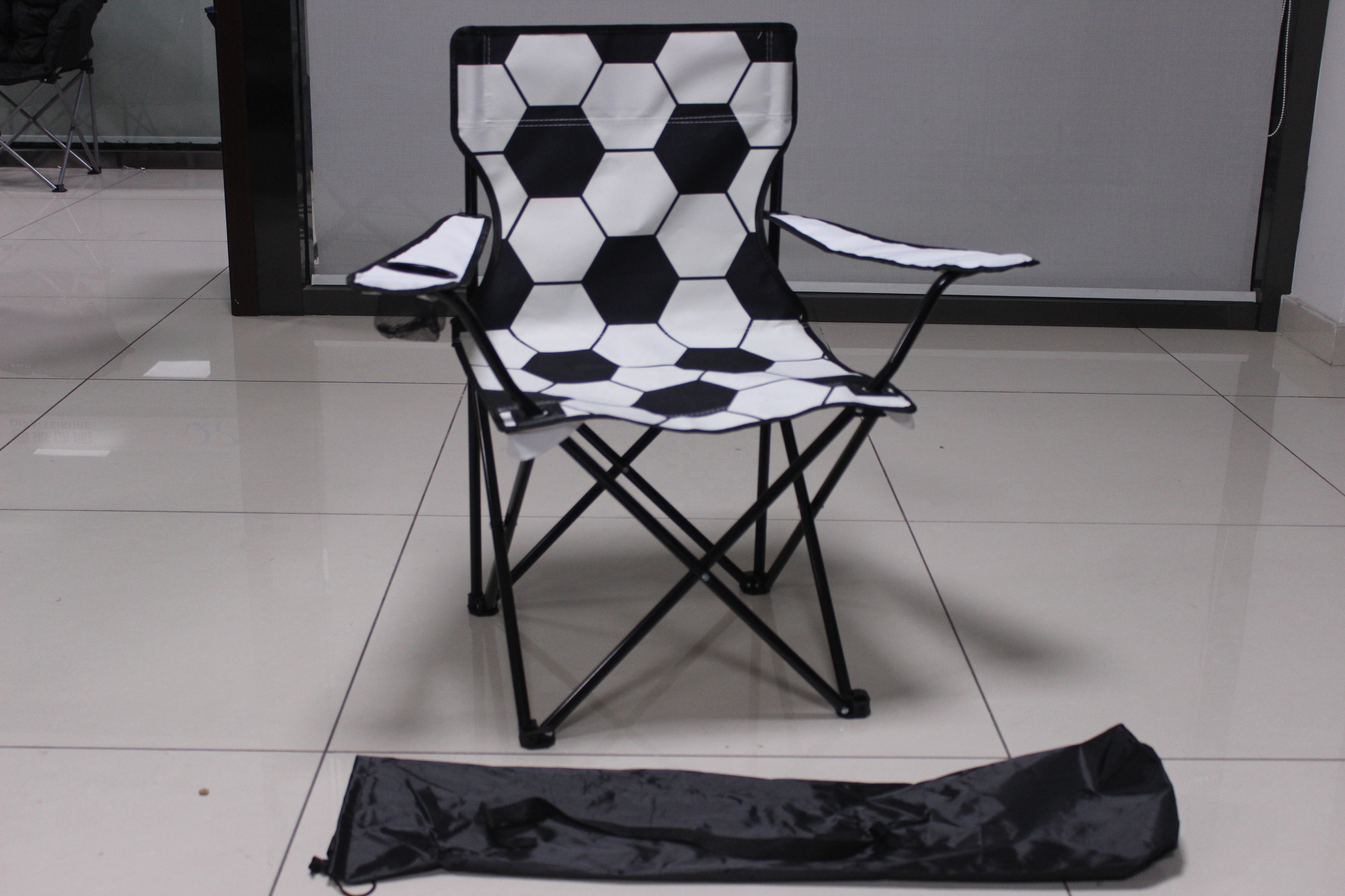 High Quality Personalized Football Printed Folding Beach Chair Modern Design Fabric Football Chair for Adults for Outdoor Use