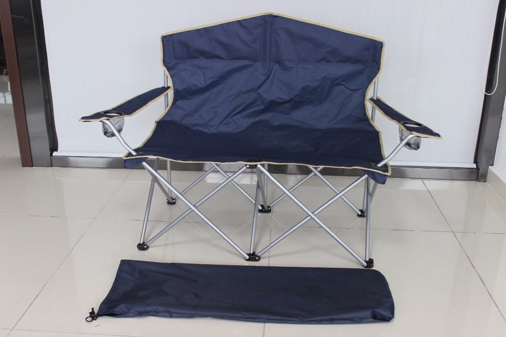 Low Price Two Seat Folding Beach Chair Portable Camping Love Chair