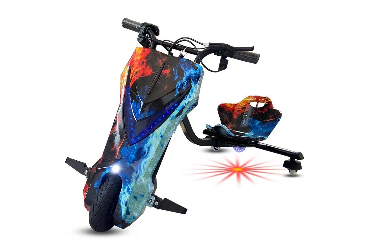 Kids Electric Scooter 360 Rotating Crazy Cart 3 Wheels Electric Drifting Trike For Kids