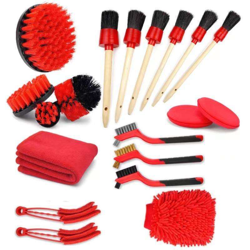 Hot Sales 18 Pcs Car Detailing Brush Set Brushes Wash Kit With Cleaning Gel For Interior Exterior Wheels Dashboard