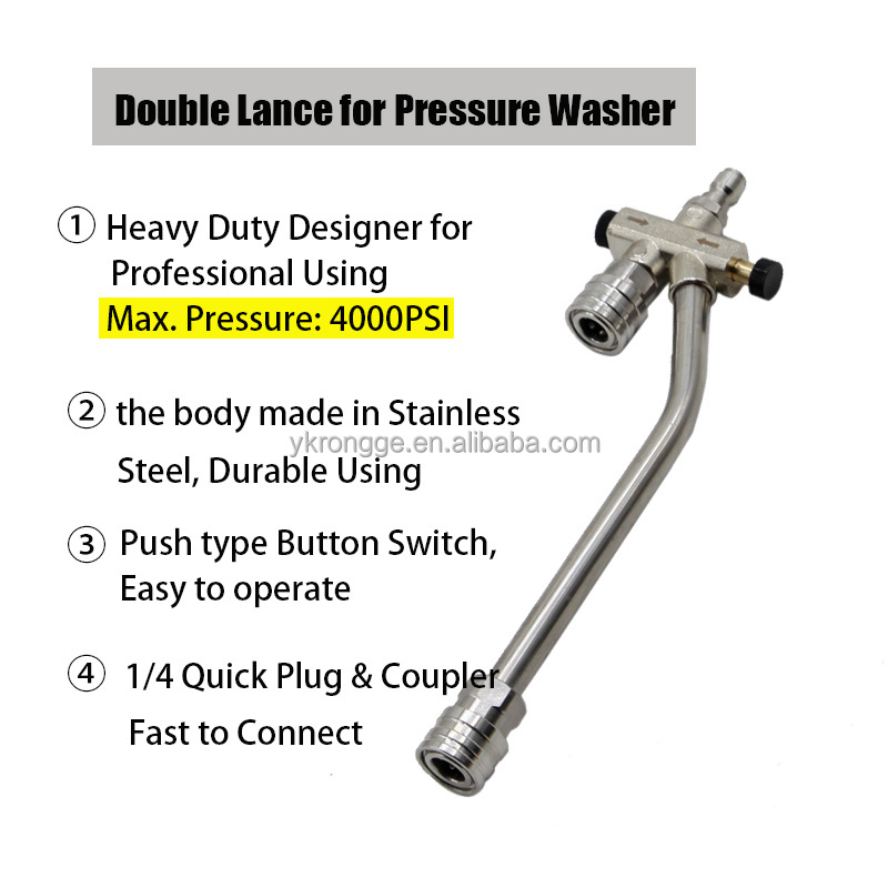 Pressure Washer Dual Lance Valve Foam Wand Comestial Accessory Washing 2023 Machine Cleaning Automotive Car Wash Accessories