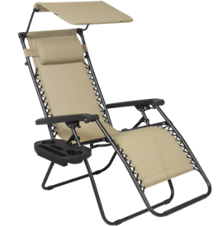 Beach Chair Recliner Outdoor Zero Gravity Folding Reclining Lounge Zero Gravity Chair with Canopy