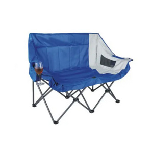 Double Camping Chair Loveseat Heavy Duty for Adults Two Person Outdoor Folding Chair Beach with Cup Holder