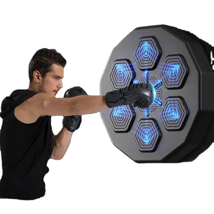 Indoor Smart bluetooth onepunch music boxing target training machine adult wall mounted trainer kicking pad with gloves