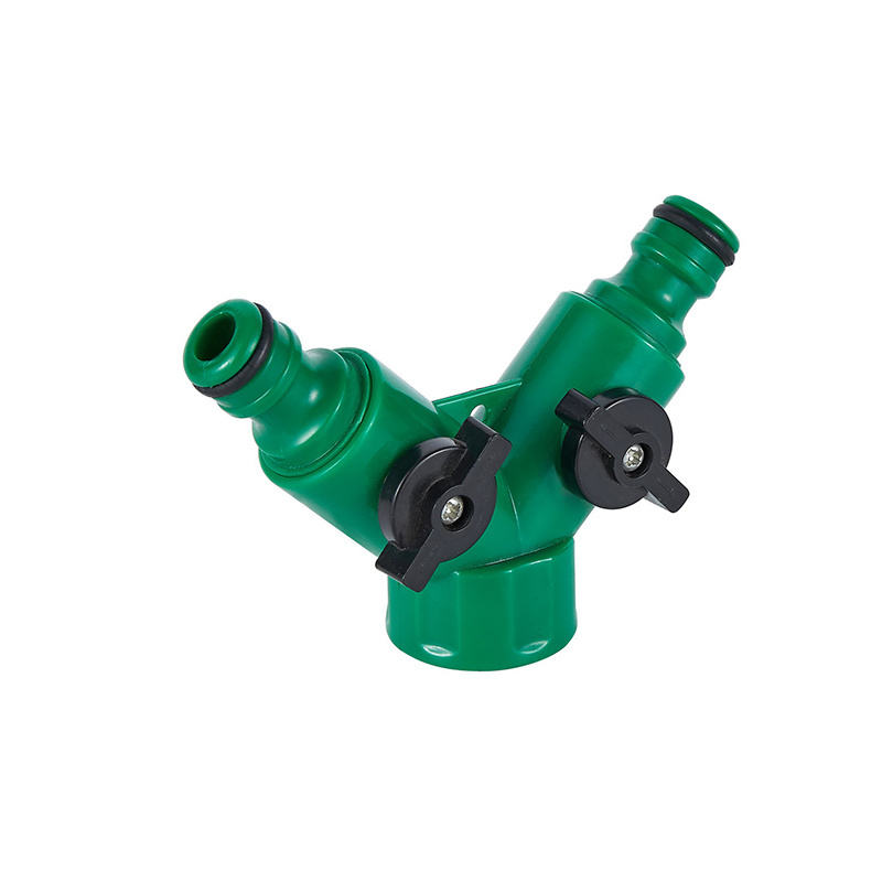 Plastic Y Shape Hose Coupling Connector With Valve Shut Off Hose Fittings