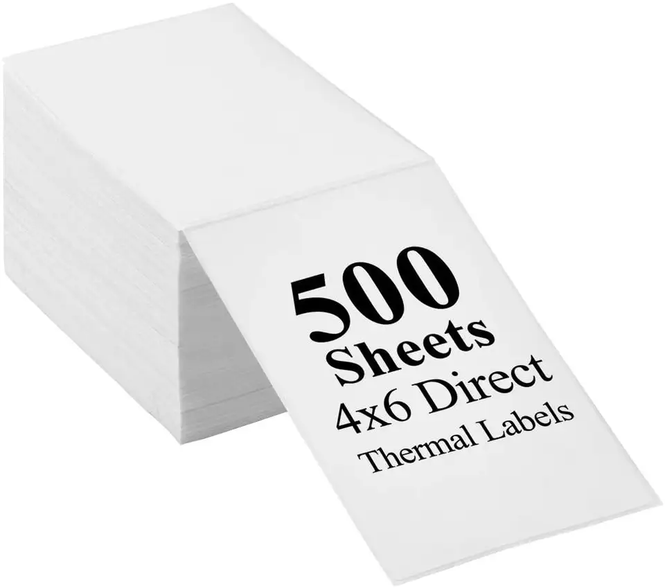 A6 Folding thermal label Sticker Paper 100x150x500 roll Shipping label 4x6 fan Folding blank waybill label