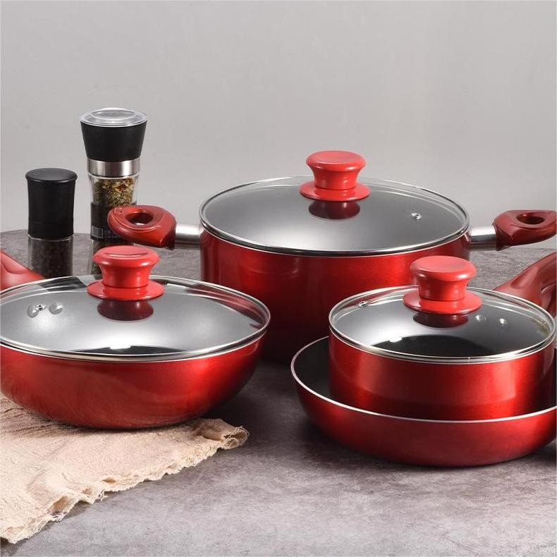 Cooking Pot Set Non-stick Cookware Chinese Factory Custom Pressed Aluminum Cookware Home Kitchenware