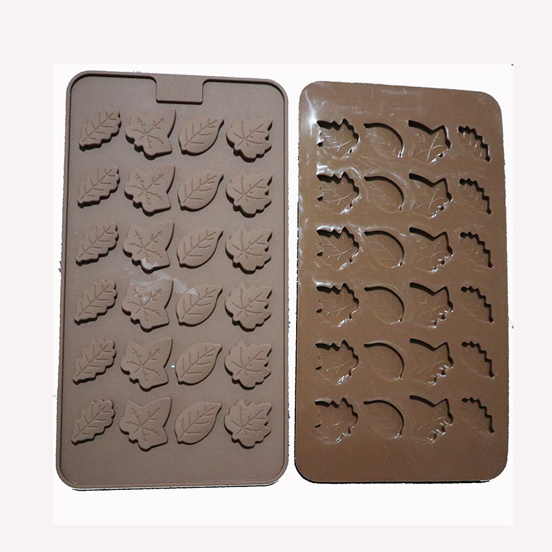 3D Mini Silicone Molds Halloween Pumpkin shape with Thanksgiving Leaf Shaped Chocolate Mold for Making candy