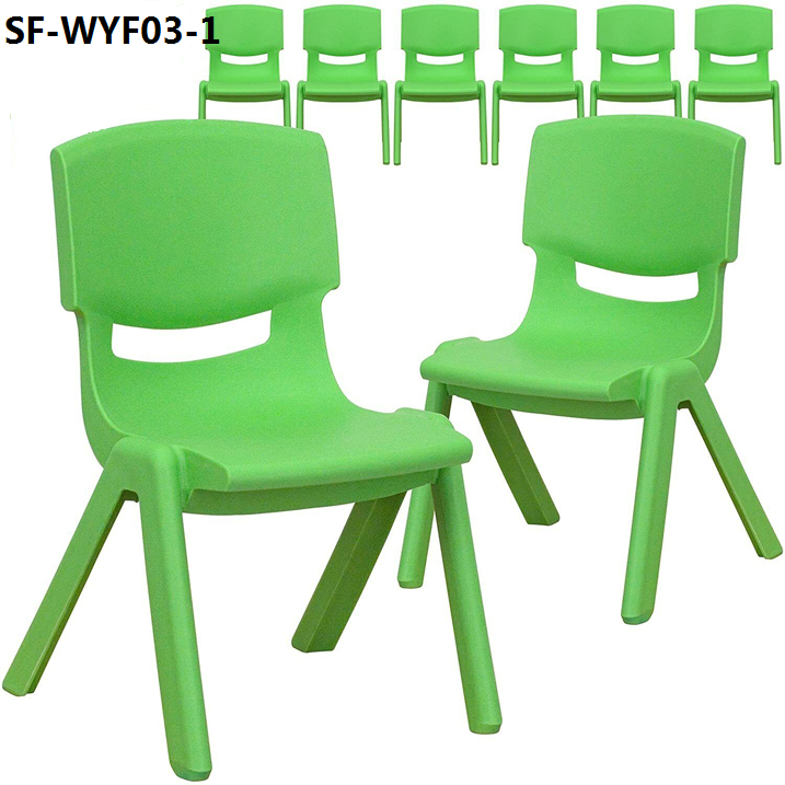 Shanfeng Kindergarten Preschool Furniture Ergonomic Plastic Chair Green Plastic Chair for Care Center