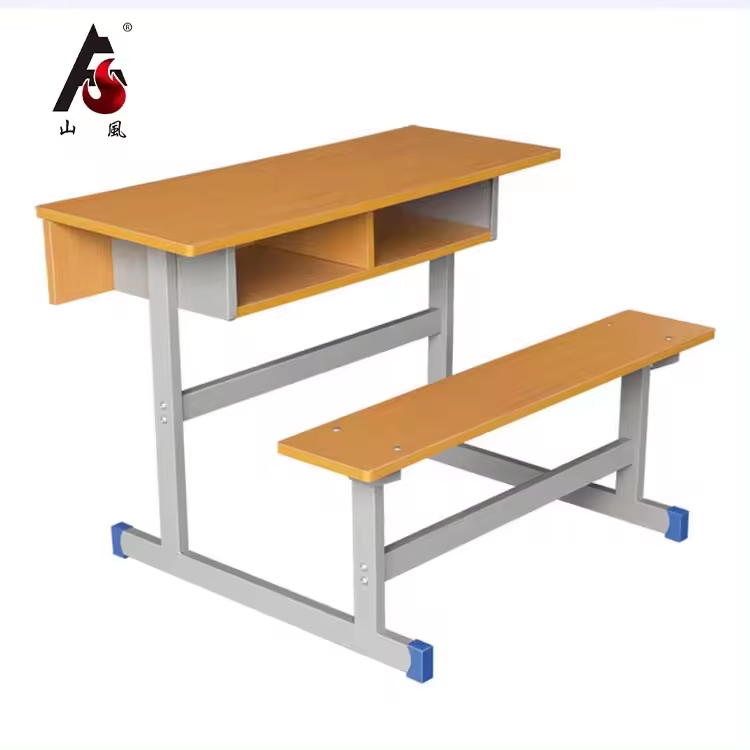 Shanfeng Double Desks And Chairs For School Benches With Metal Connections