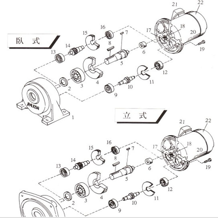 1-AT MACHINERY 3-Phase Induction Motor AEV400 FM22 Gear Speed Reducer