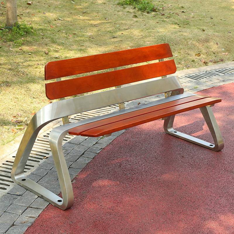 Modern Design Outdoor Furniture Durable Patio Bench Garden Wooden Benches With Back Rest