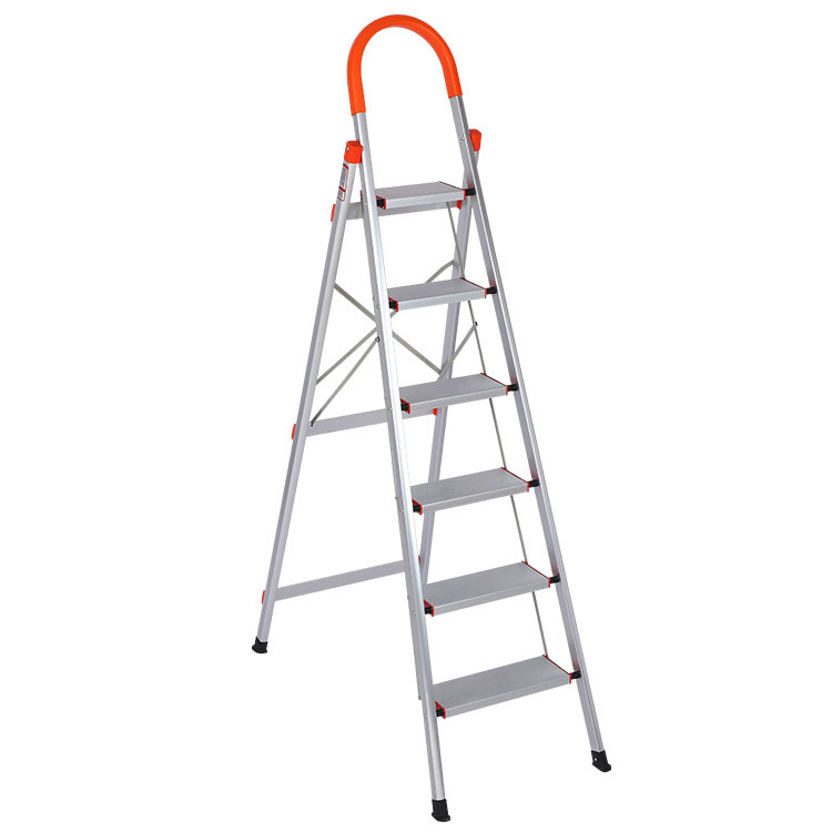 Cost Sale Supermarket 5 Step Ladder Dolly Compact SY-100A Steel Step Ladder With Handrail