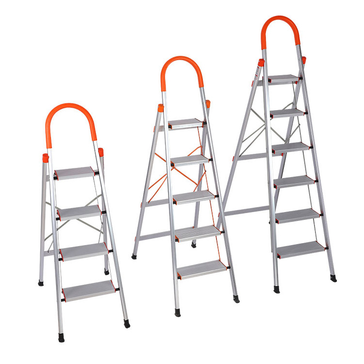 Cost Sale Supermarket 5 Step Ladder Dolly Compact SY-100A Steel Step Ladder With Handrail