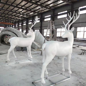 Christmas reindeer festival home decor life size anime deer statue outdoor yard display resin fiberglass animal sculpture