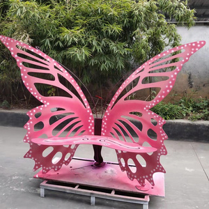 Modern metal art butterfly garden art chair statue home yard decoration outdoor display stainless steel sculpture for sale