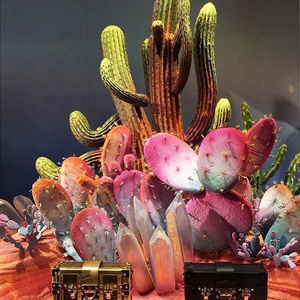 Customized resin fiberglass cactus statue window display props shopping mall home decor flower modern art sculpture