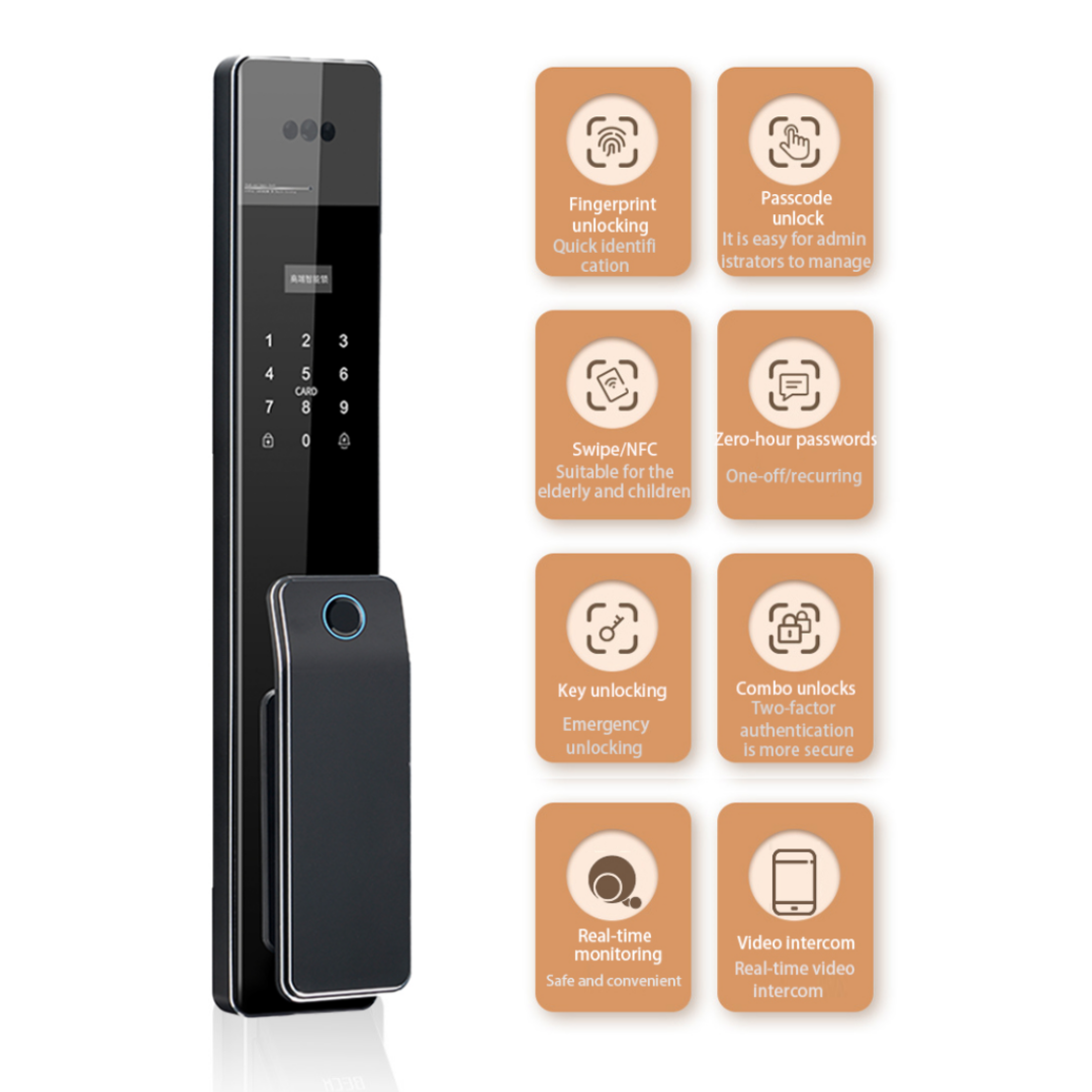 Suoyun Hot Selling Korea Digital Door Lock LED Screen Face Password Interior Face Automatic System Door Locks