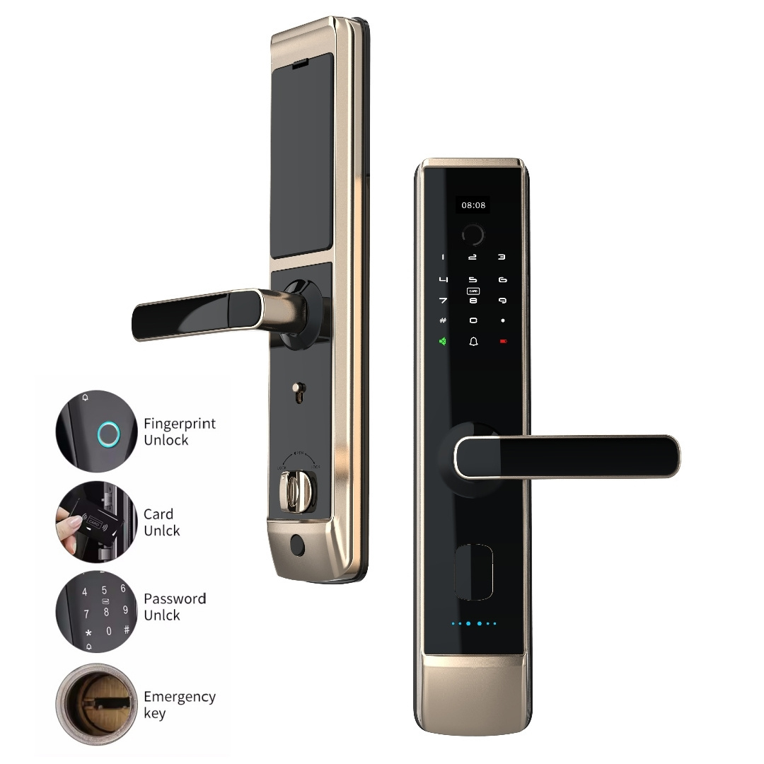 Quality Protection Tuya Wifi Digital Electronic Smart Door Lock Code WeChat Mini Program Smart Lock For Aluminum Door