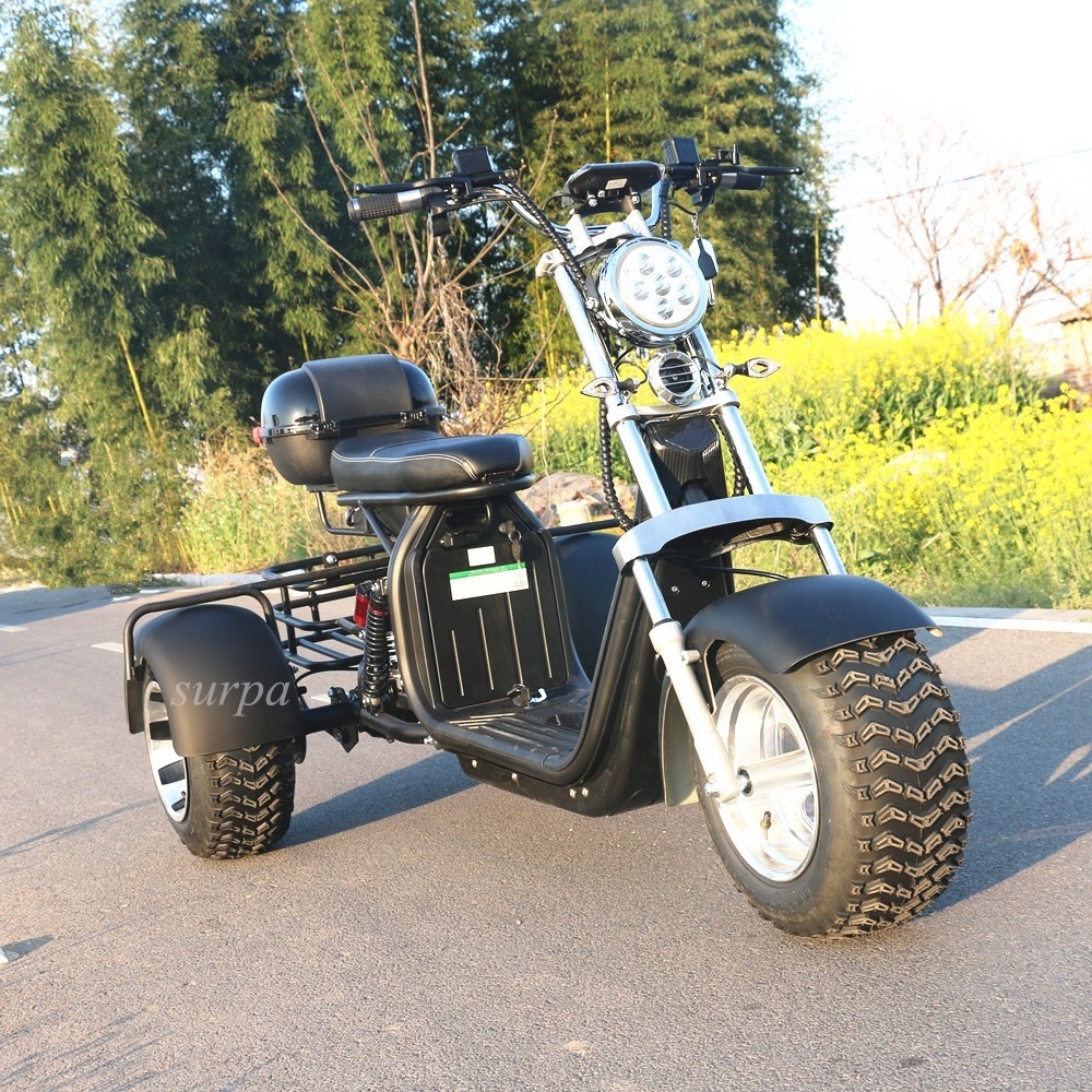 2000w 60v12ah/20ah removable battery citycoco fat tire 	three wheel scooter electric adult/ powerful electric scooter