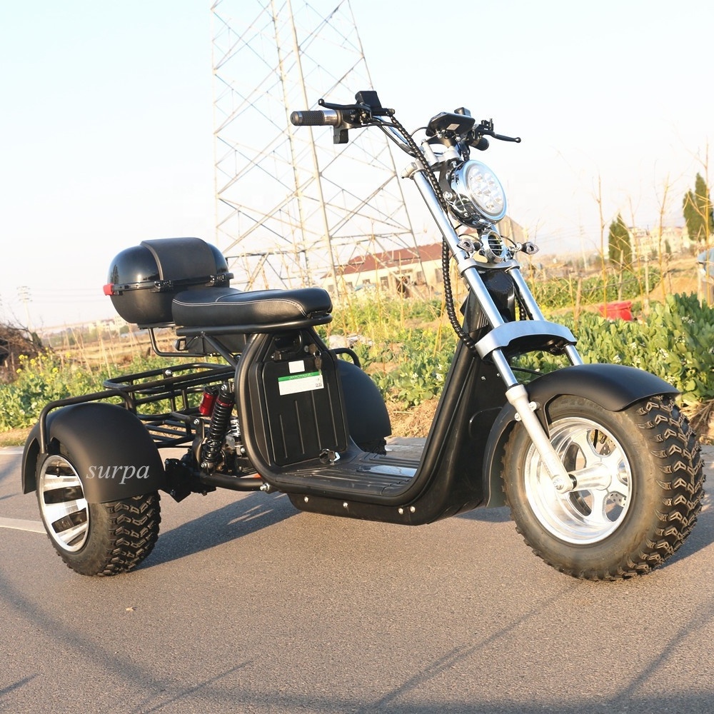 2000w 60v12ah/20ah removable battery citycoco fat tire 	three wheel scooter electric adult/ powerful electric scooter