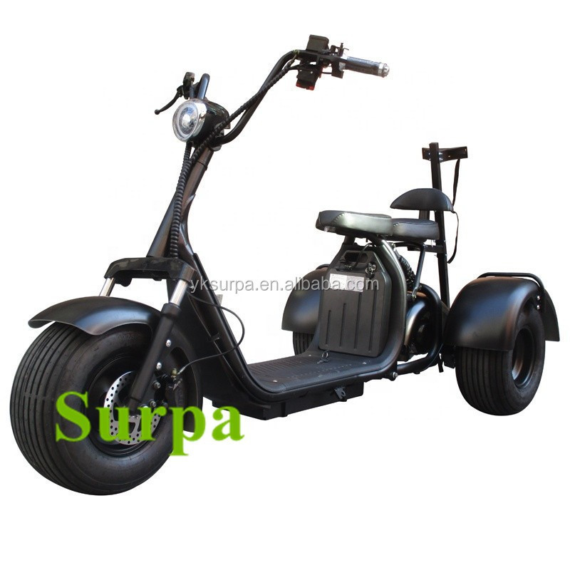 1000w 2000w 60v12ah/20ah lithium battery citycoco electric scooters 3 wheel bike bicycle three with golf bag holder