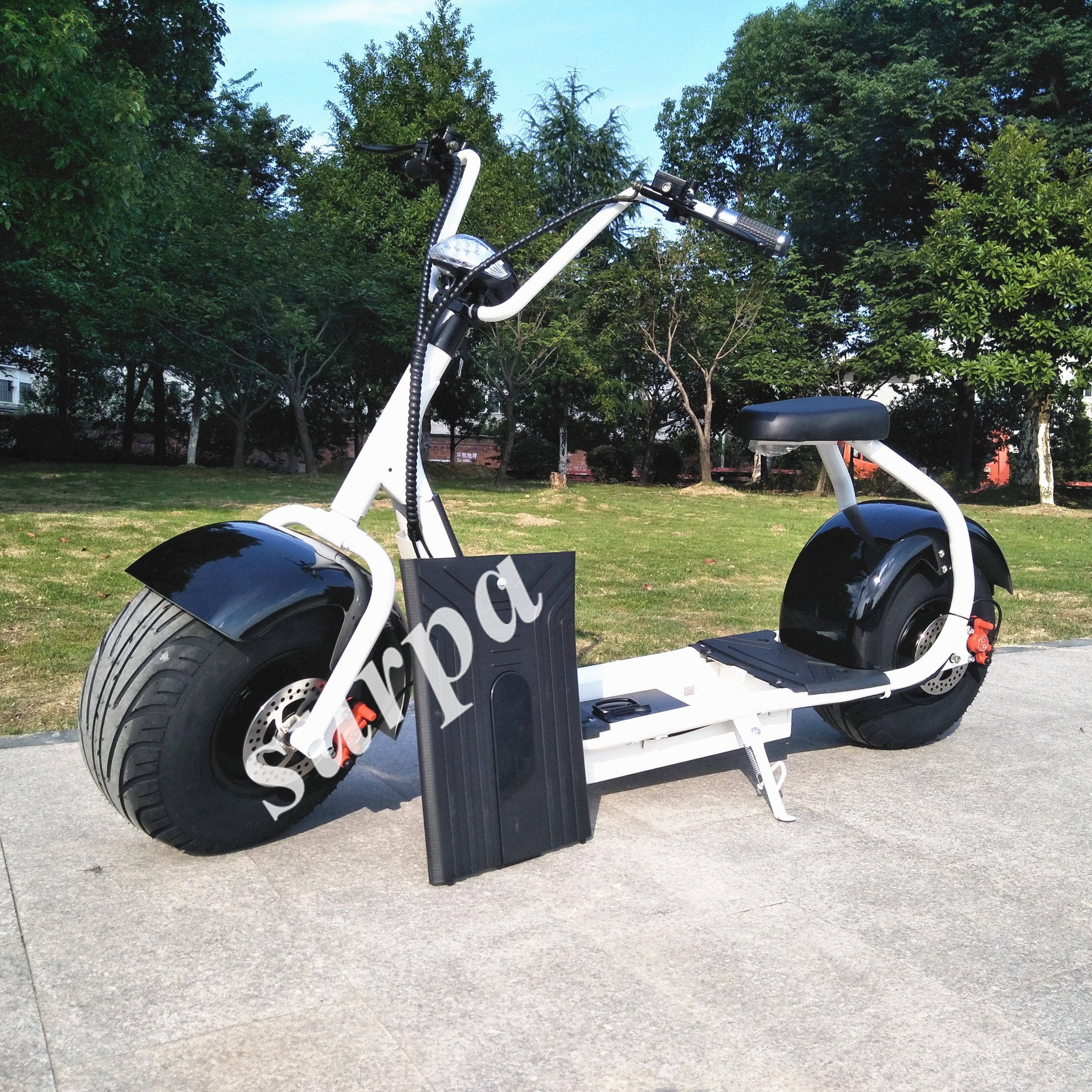 hot selling 1500w 60v lithium battery citycoco Scrooser SEEV cheap city fat tire electric scooter with back mirror