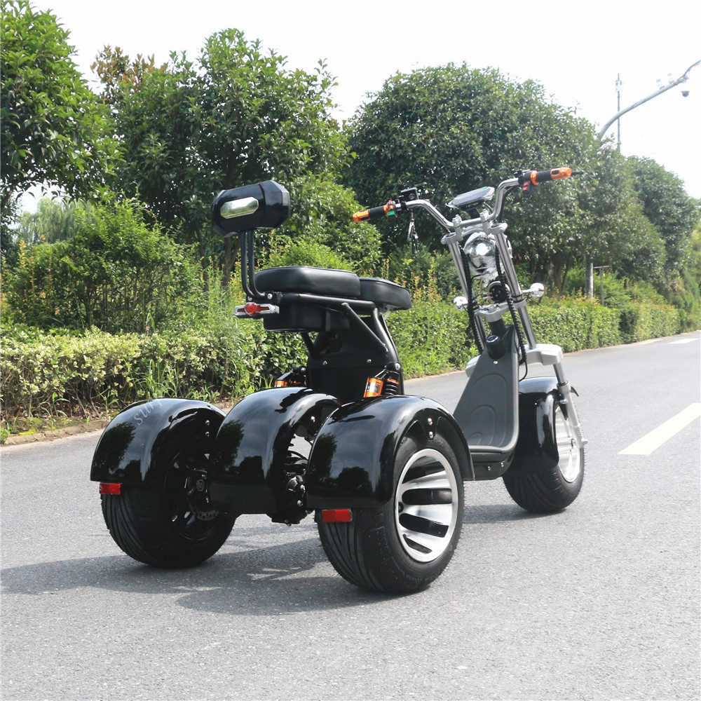 1000w 2000w 60v12AH/20ah  double seats citycoco scooters 3 rued electr adult 3 wheel motorcycle electric