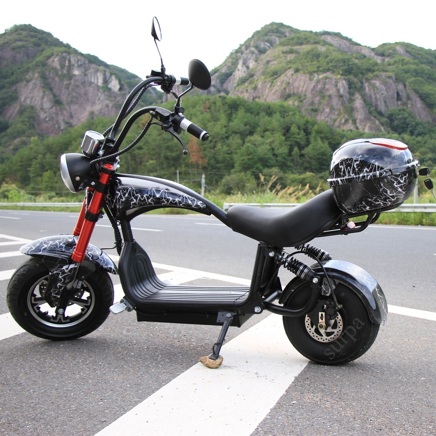 New removable 1000w 48v12ah lithium battery mini citycoco fat tire electric chopper scooter skuter