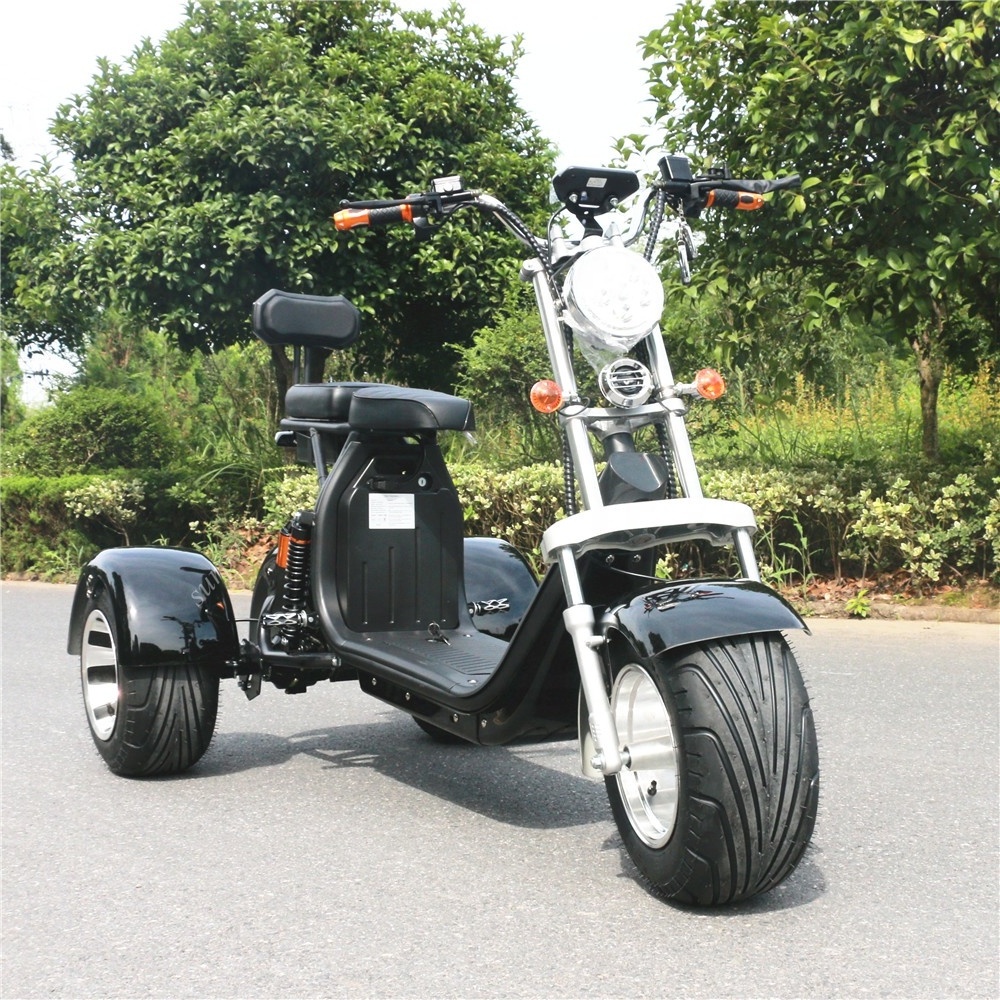 1000w 2000w 60v12AH/20ah  double seats citycoco scooters 3 rued electr adult 3 wheel motorcycle electric