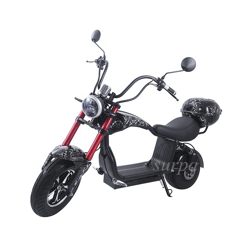 New removable 1000w 48v12ah lithium battery mini citycoco fat tire electric chopper scooter skuter