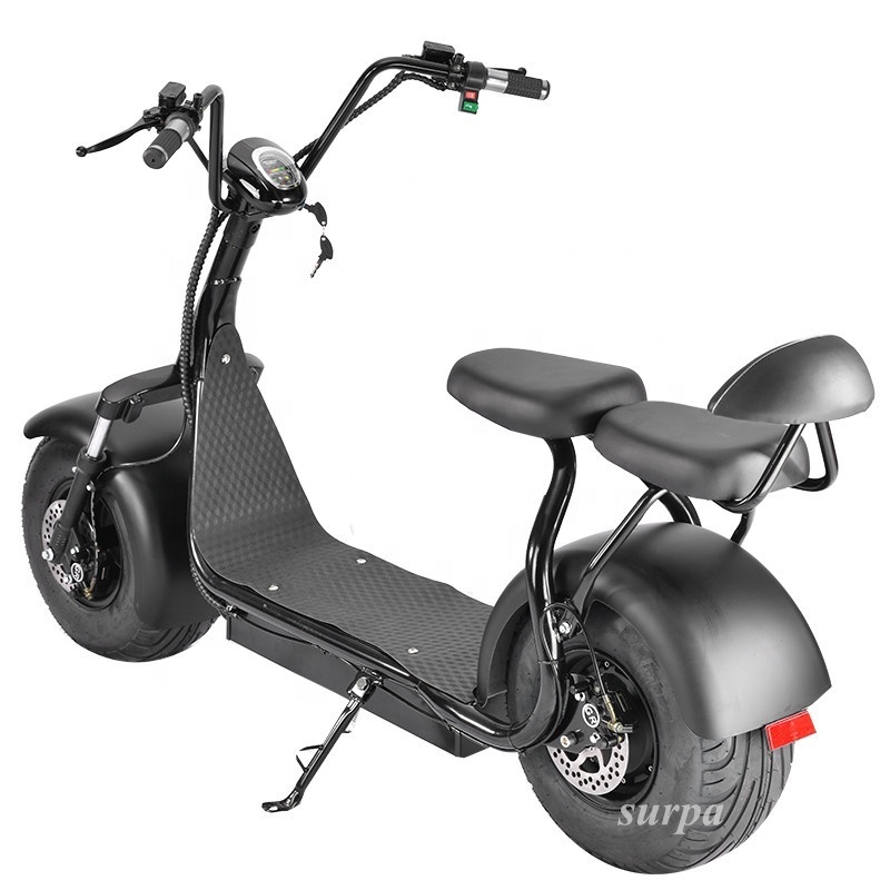 2000w 60v12ah/20ah lithium battery citycoco fat tire two seats moped electric scooter/electric snow scooter