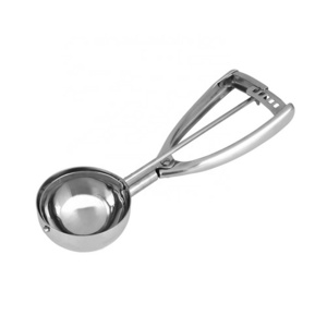 Manufactory Wholesale #12 Round Stainless Steel Squeeze Handle 2.67 Oz Ice Cream Cookie Dough Scoop