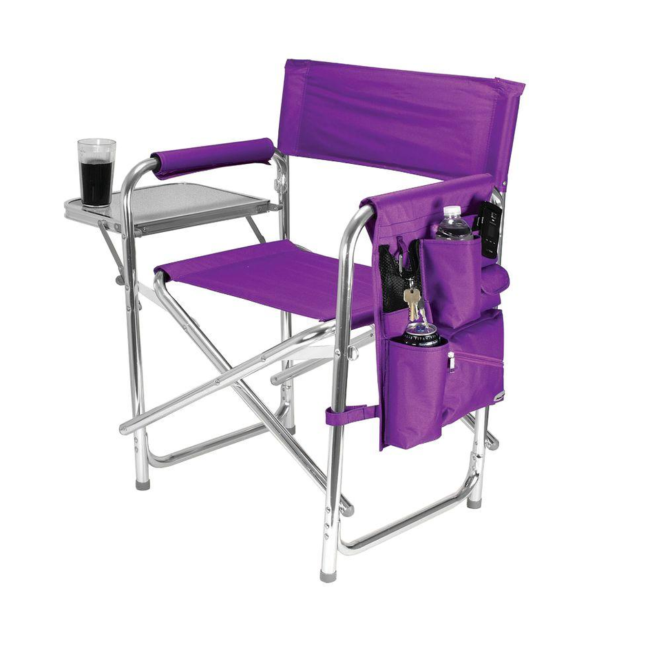 Deluxe Portable Folding Director Chair With Side Table and with headrest Canvas Director Chairs