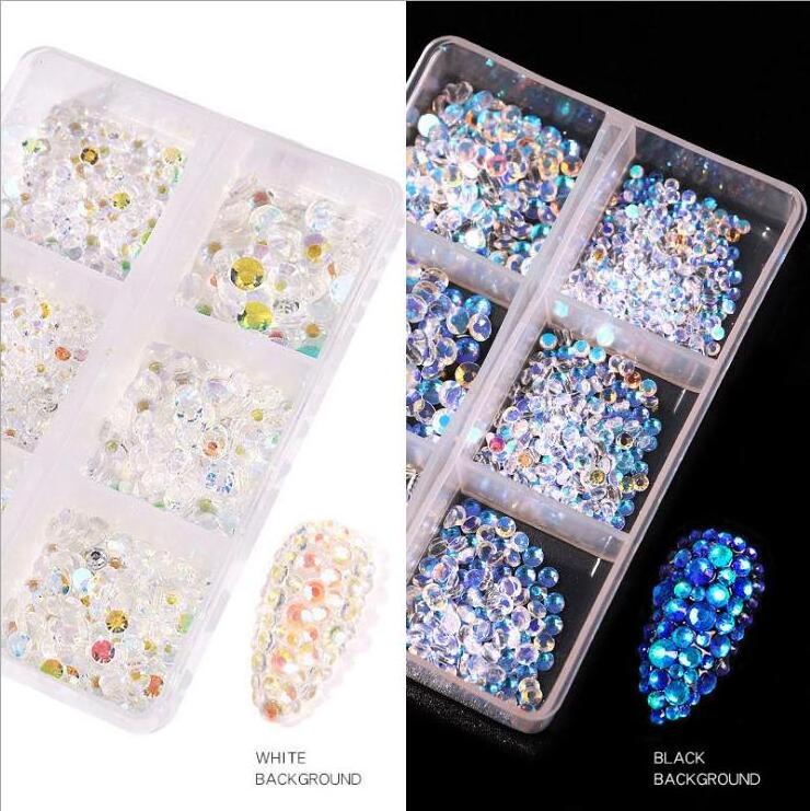 Fluorescence 3d Nail Art Cheap Decoration 3d Beauty Nail Rhinestone Press on Fake Nails Diamond Box