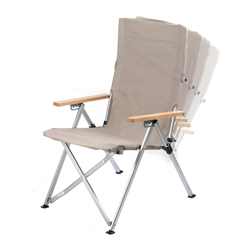 Manufacturer OEM Portable Aluminum Frame 4 Gears Adjustable Folding Beach Chair Customized