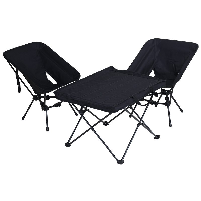 New Style Outdoor Portable Ultralight Foldable Folding Travel Beach Camping Moon Chair And Table Set