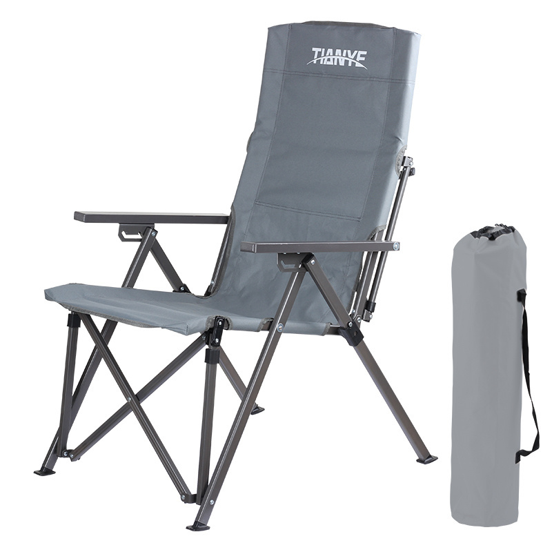 Outdoor Furniture Custom Logo High Back Recliner Relax Lightweight Foldable Portable Adjustable Camping Chair