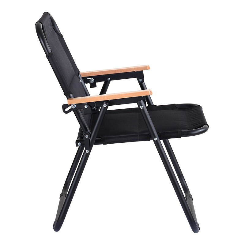 Adults Portable Foldable Picnic Wood Armrest Adjustable Outdoor Beach Sun Lounger Folding Camping Chair