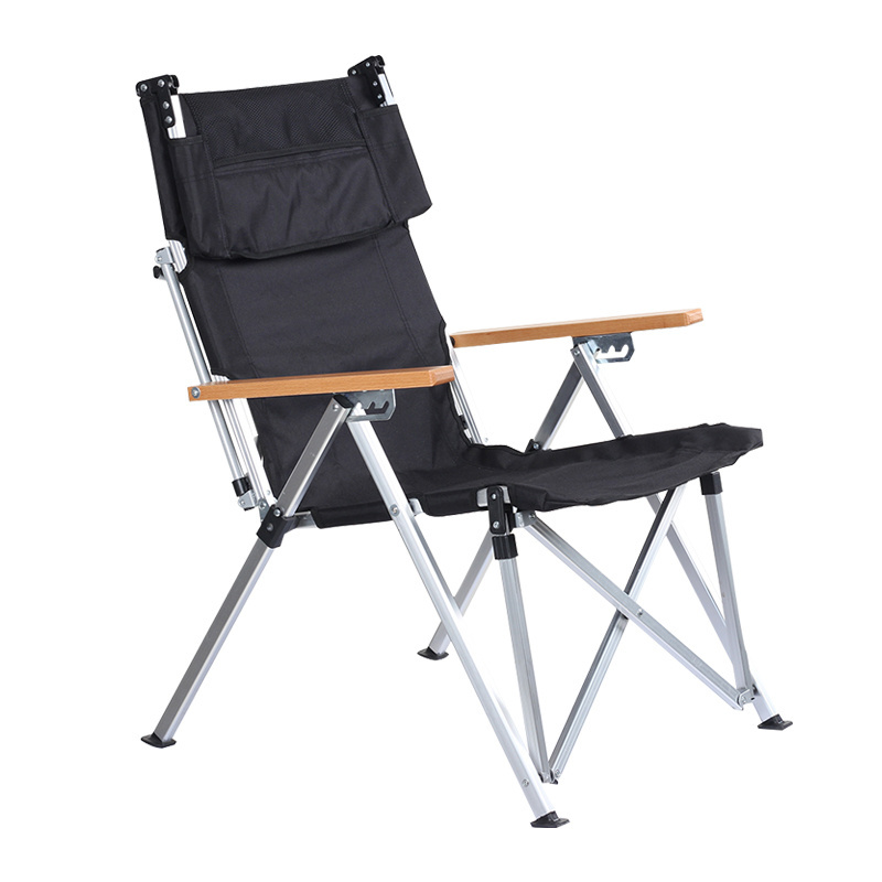 Outdoor Portable Adjustable Long Back 4-speed Lightweight Aluminum Alloy Folding Relaxing Camping Chair