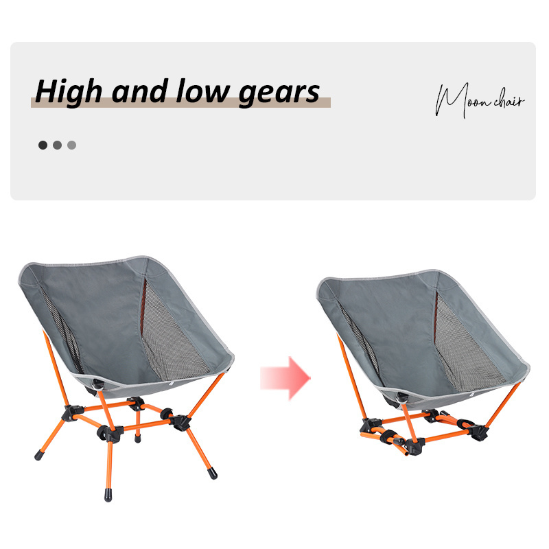 Outdoor Aluminum Alloy Ultralight Mini Foldable Portable Moon Camping Stools & Chairs With Carry Bag