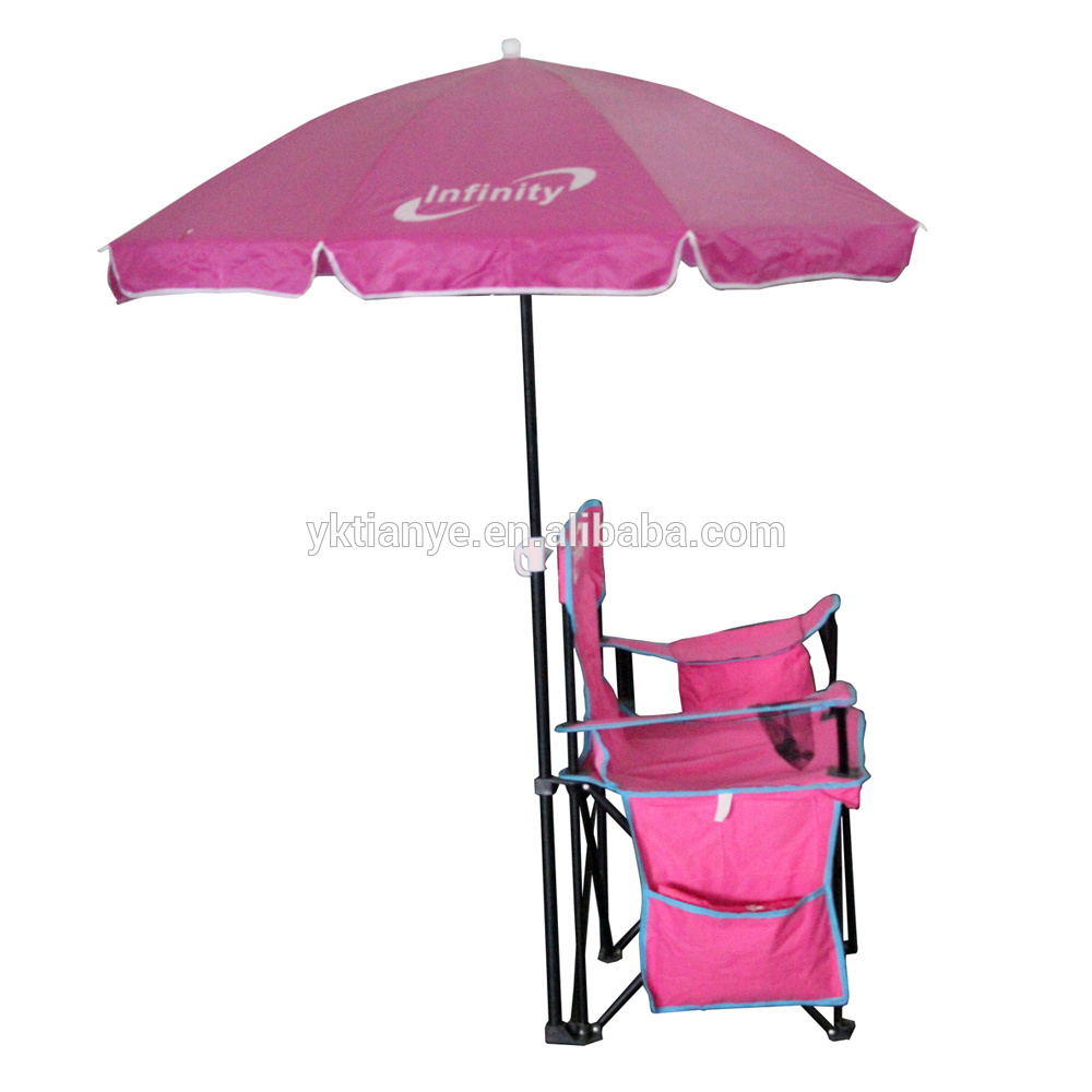 wholesale cheap outdoor folding camping beach chair with umbrella and cup holder