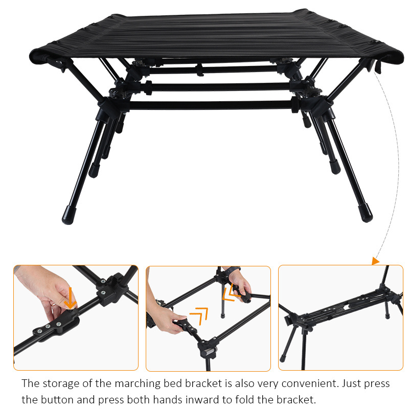 Hot Sale Upgraded Portable Steel Compact Ultralight Folding Sleeping Camping Cot Bed For Outdoor Travel Beach