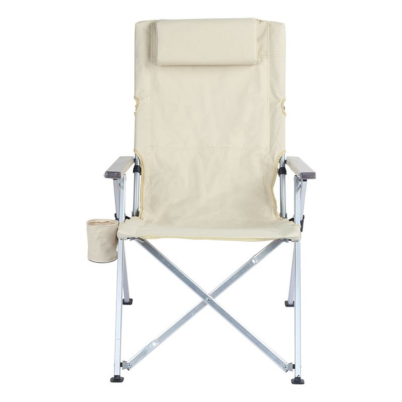 Outdoor Garden Picnic Light Weight Compact Collapsible Relax Reclining Folding Camping Chair With Cup Holder