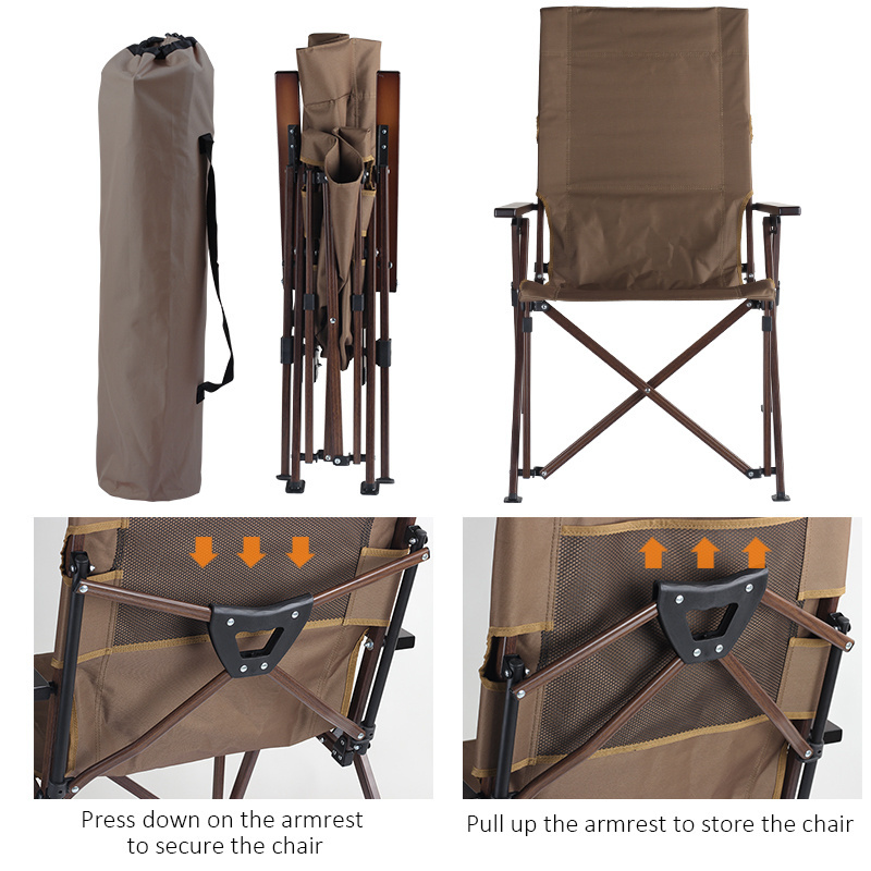 Hot Sale Japanese Outdoor Park Portable Bbq Stool Folding Beach Recliner Camping Folding Arm Chair