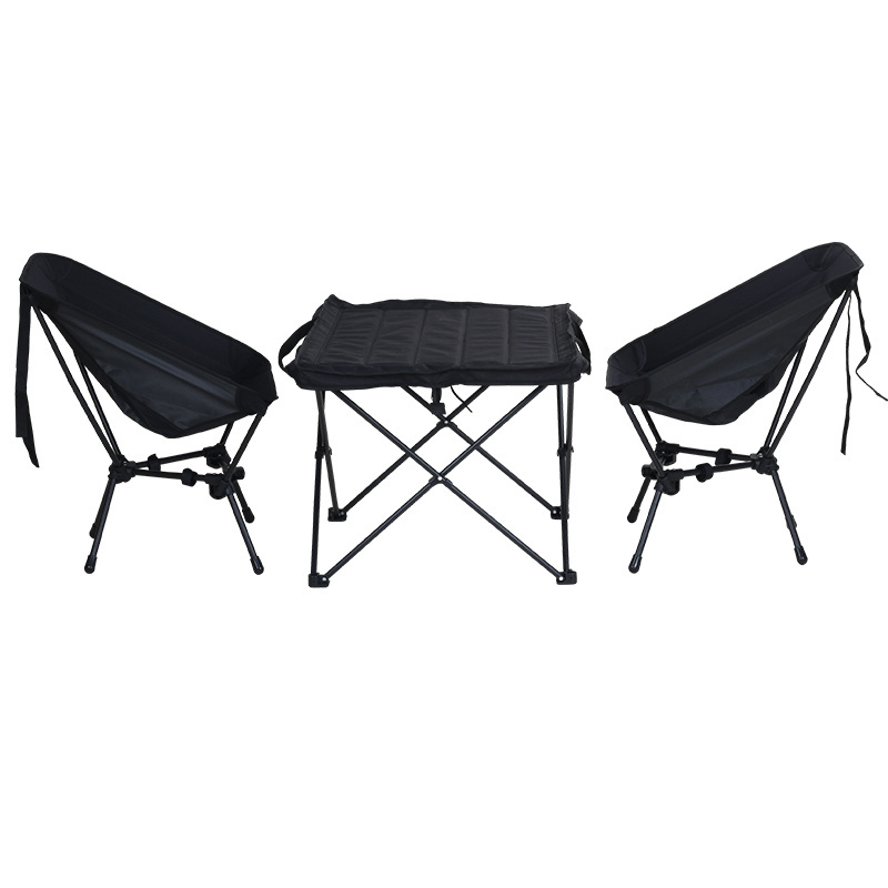 New Style Outdoor Portable Ultralight Foldable Folding Travel Beach Camping Moon Chair And Table Set